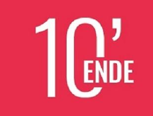 Billedet viser logoet for 10'ende Fredericia, der er rødt og hvidt.